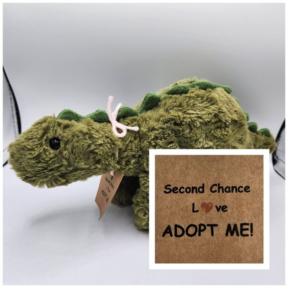 Manhattan Toy Co Green Stegosaurus Dinosaur Plush Jurassics Stuffed Animal 12" - Picture 1 of 12